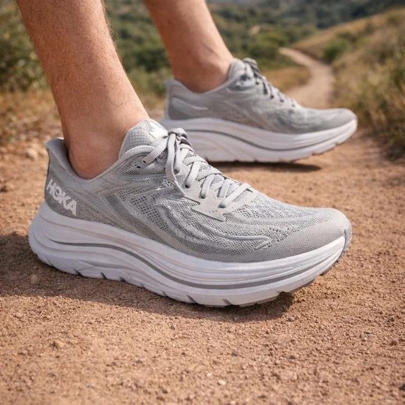 HOKA Clifton 10 Running Shoes Women’s Sz 9D Gray Cushioned Road Running - Picture 1 of 8